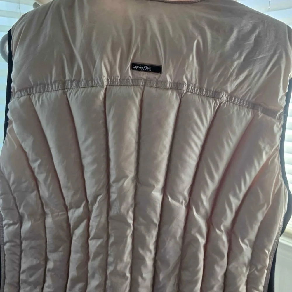 Calvin Klein Pink and Black Quilted Down Vest - Picture 2 of 3